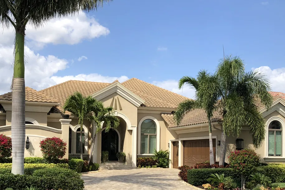 Manicured Southwest Florida lawn and landscaping